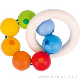 Duha dva kruhy – dřevěná hračka pro miminka (Heimess soft colors)