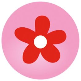 Růžová s kytičkou – zacvakávací korálek, polovina